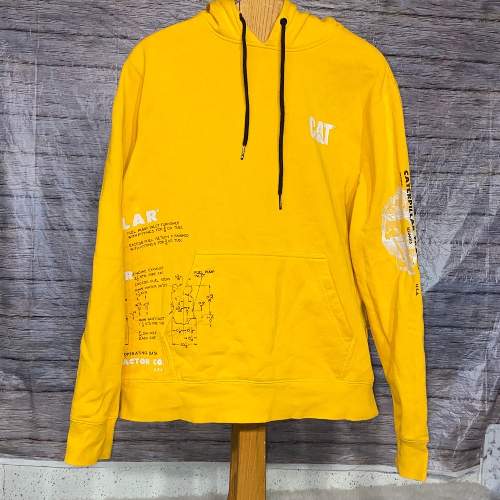 Caterpillar Yellow Men's Sweatshirt Hoodie